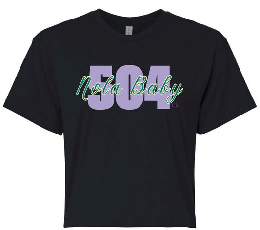504 Nola Baby Crop Tee Black