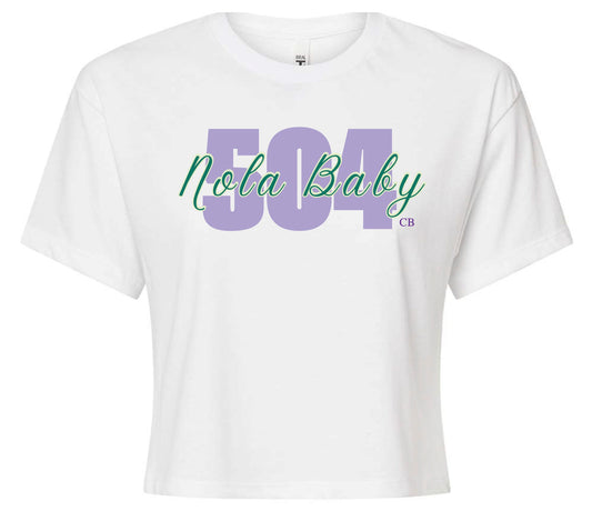 504 Nola Baby Crop Tee White
