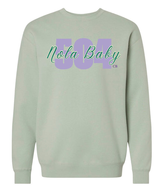 504 Nola Baby Crewneck Dusty Sage
